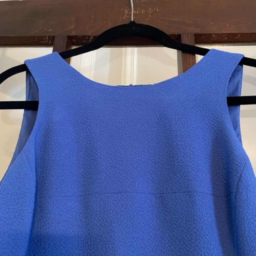 Black Halo Sleeveless Blue Dress with Ruffles, Size 10 - Picture 2 of 5